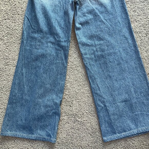 VOVK DENIM BLUE JEANS- FROM UKRAINE  HIGH WAIST  WIDE LEG - SIZE MEDIUM W28XL28 - Picture 10 of 13